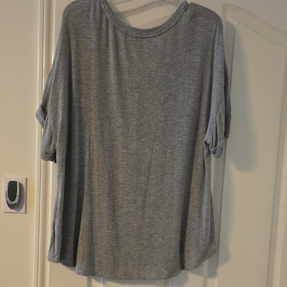 Alfani Gray V-Neck Pajama Top - Picture 7 of 7